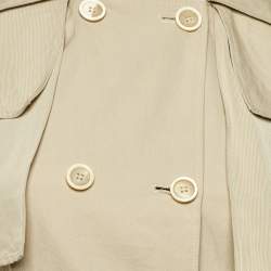 Pre Owned Prada Beige Cotton Cape Sleeve Belted Coat S