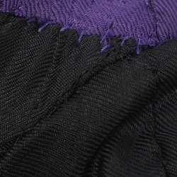 Pre Owned فستان برادا بنفسيجي من الصوف الخالص واسع ميدي مقاس صغير