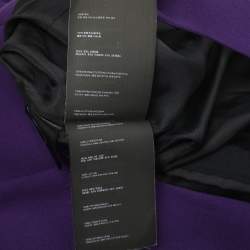 Pre Owned فستان برادا بنفسيجي من الصوف الخالص واسع ميدي مقاس صغير