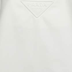 Pre Owned فستان ميني برادا دِنم أبيض بلا أكمام واسع مقاس كبير