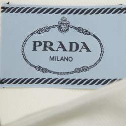 Pre Owned فستان ميني برادا دِنم أبيض بلا أكمام واسع مقاس كبير