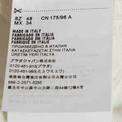 Pre Owned فستان ميني برادا دِنم أبيض بلا أكمام واسع مقاس كبير