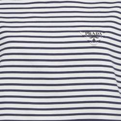 Pre Owned Prada Blue/Red Striped Jersey Long Sleeve T-Shirt M