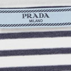 Pre Owned Prada Blue/Red Striped Jersey Long Sleeve T-Shirt M