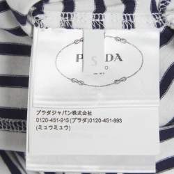 Pre Owned Prada Blue/Red Striped Jersey Long Sleeve T-Shirt M