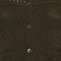 Pre Owned Prada Green Wool Long Sleeve Cardigan S 