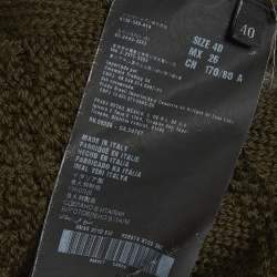 Pre Owned Prada Green Wool Long Sleeve Cardigan S 
