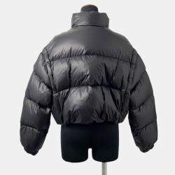 Pre Owned فيست برادا كروب جاكيت مبطن بشعار مثلثي مقاس 40 أسود نايليون 100%