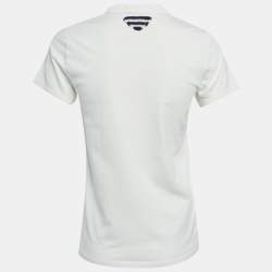 مملوكة مسبقًا Prada White Logo Print Jersey T-Shirt M