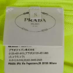 Pre Owned Prada Neon Green Textured Technical Jersey Crop S