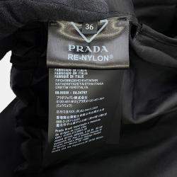 Pre Owned Prada Re-Nylon Cropped Jacket Size 36 Black Nylon