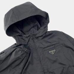 Pre Owned Prada Re-Nylon Cropped Jacket Size 36 Black Nylon