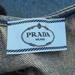Pre Owned Prada Triangle Logo Denim Dress Size 36 Blue Cotton100%