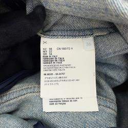 Pre Owned Prada Triangle Logo Denim Dress Size 36 Blue Cotton100%