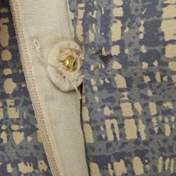 Pre Owned Prada Blue Printed Leather Jacket M