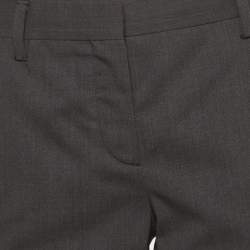 Pre Owned بنطلون برادا صوف رمادي كابري مقاس متوسط - ميديوم