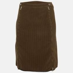 مملوكة مسبقًا Prada Brown Corduroy Pencil Skirt S