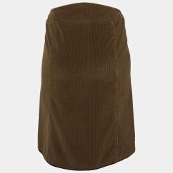 Pre Owned Prada Brown Corduroy Pencil Skirt S
