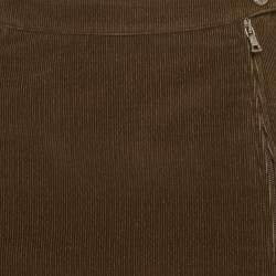 Pre Owned Prada Brown Corduroy Pencil Skirt S