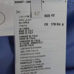 Pre Owned قميص برادا قطن أزرق تطريز متباين بأكمام طويلة مقاس متوسط - ميديام