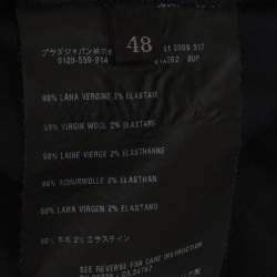 Pre Owned تنورة برادا ميني بحزام تويل أزرق كحلي مقاس كبير