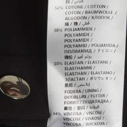 Pre Owned Prada Black Velvet Belted Midi Dress S