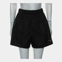 Pre Owned Prada Black Logo Print Re-Nylon Shorts