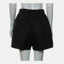 Pre Owned Prada Black Logo Print Re-Nylon Shorts