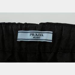 Pre Owned Prada Black Logo Print Re-Nylon Shorts