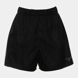 مملوكة مسبقًا Prada Black Logo Print Re-Nylon Shorts