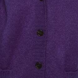 Pre Owned Prada Purple Mohair Blend Oversized Cardigan S
