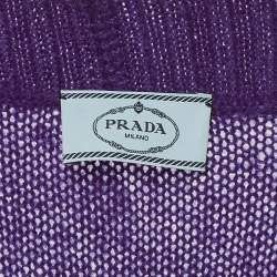Pre Owned Prada Purple Mohair Blend Oversized Cardigan S