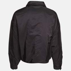 Pre Owned جاكيت برادا منفوخ ناعم أسود مقاس متوسط (ميديوم)