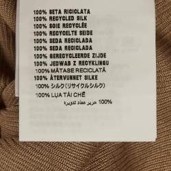 Pre Owned Prada Brown Logo Intarsia Silk Rib Knit Top S