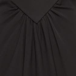 مملوكة مسبقًا Prada Black Crepe Deep V-Neck Cady Maxi Dress M