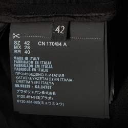 مملوكة مسبقًا Prada Black Crepe Deep V-Neck Cady Maxi Dress M