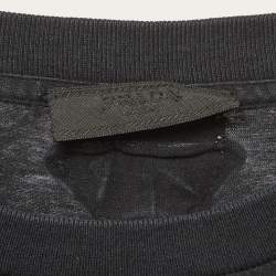 مملوكة مسبقًا Prada Black Jersey Crew Neck T-shirt XL