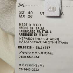 ممل وكة مسبقًا Prada White Floral Printed Crepe Midi Dress S