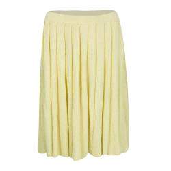 Prada Yellow Pleated Terry Cloth Skirt M