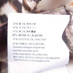 Pre Owned Prada Multicolor Oil Paint Effect Printed Denim Skirt S