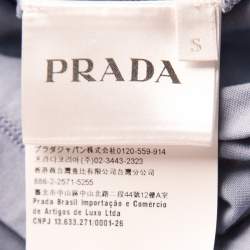 Pre Owned Prada Slate Blue Cotton Jersey Short Sleeve Crew Neck T-Shirt S