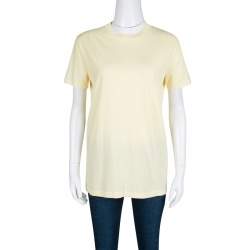 Pre Owned Prada Yellow Cotton Jersey Short Sleeve Crew Neck T-Shirt S
