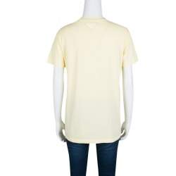 Pre Owned Prada Yellow Cotton Jersey Short Sleeve Crew Neck T-Shirt S