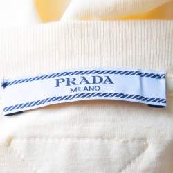 Pre Owned Prada Yellow Cotton Jersey Short Sleeve Crew Neck T-Shirt S