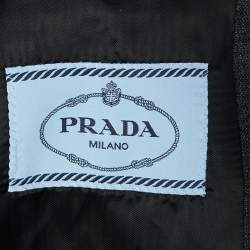 مملوكة مسبقًا Prada Charcoal Grey/Black Wool and Re-Nylon Single Breasted Blazer M