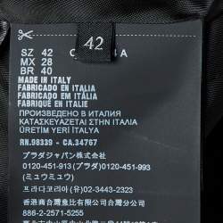مملوكة مسبقًا Prada Charcoal Grey/Black Wool and Re-Nylon Single Breasted Blazer M