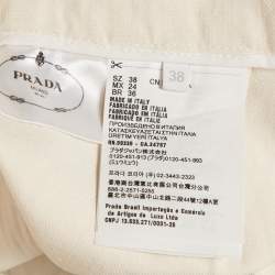 Pre Owned Prada White Canvas Regular Fit Shorts S