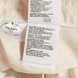 Pre Owned Prada White Canvas Regular Fit Shorts S