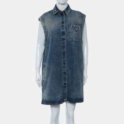 Pre Owned Prada Sleeveless Denim Shirt IT 36