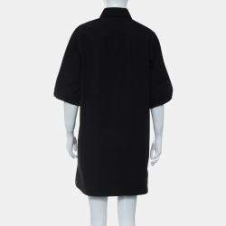 مملوكة مسبقًا Prada Popeline Nero Re-Nylon Short-Sleeved Shirt IT 36